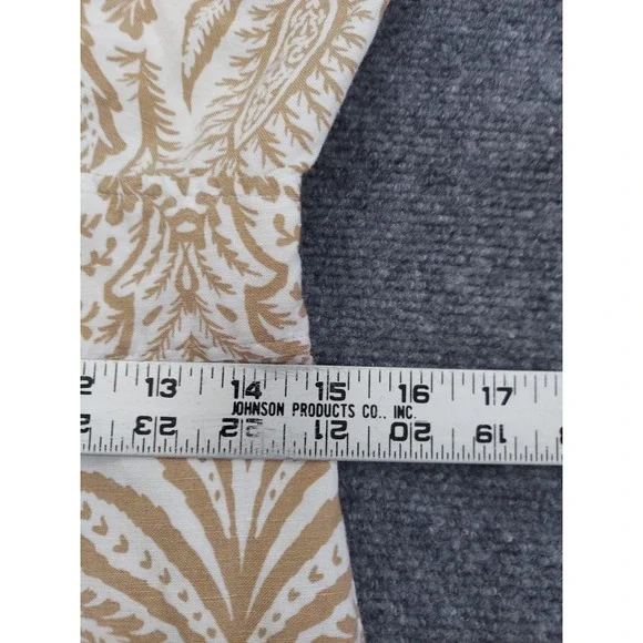 Loft‎ Linen Dress Womens 4 Brown White Button Front Paisley Print Beach V Neck - Picture 7 of 11